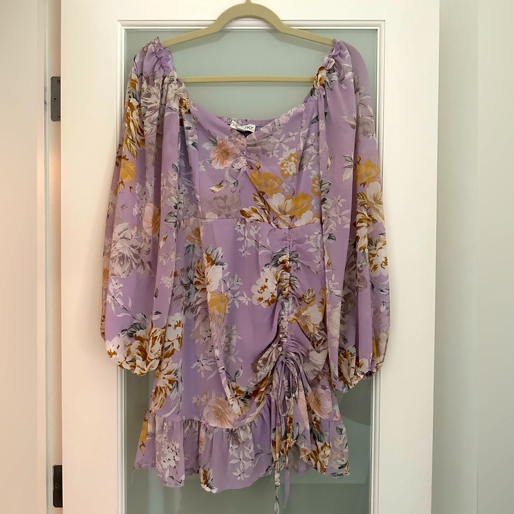 Lavender floral mini dress